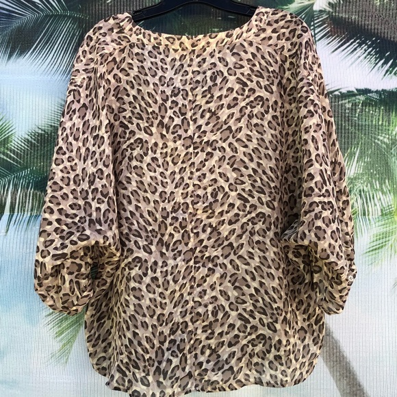 Ann Taylor LOFT Oversized Animal Print Top - Picture 2 of 5